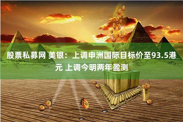 股票私募网 美银：上调申洲国际目标价至93.5港元 上调今明两年盈测