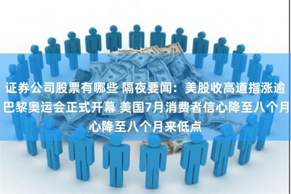 证券公司股票有哪些 隔夜要闻：美股收高道指涨逾650点 巴黎奥运会正式开幕 美国7月消费者信心降至八个月来低点